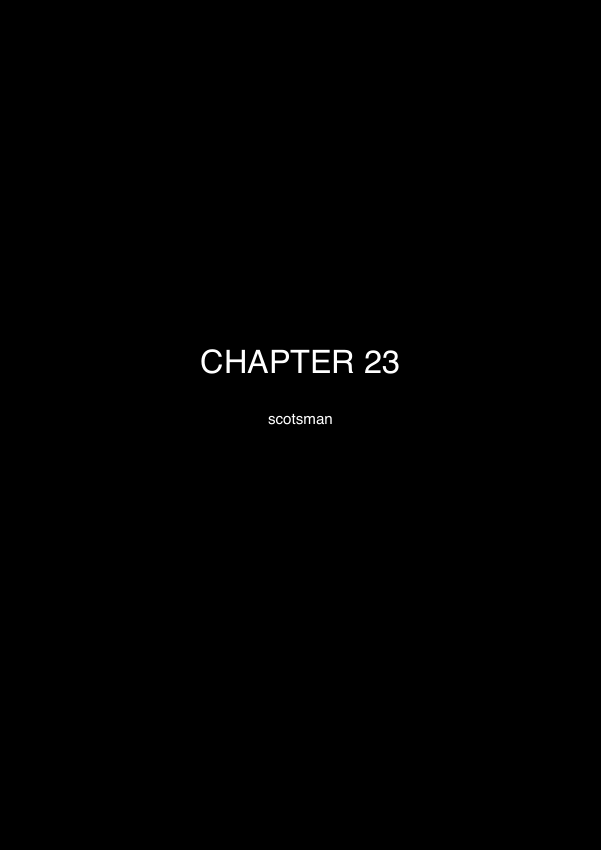 CHAPTER 23. scotsman. Black book cover with white text.